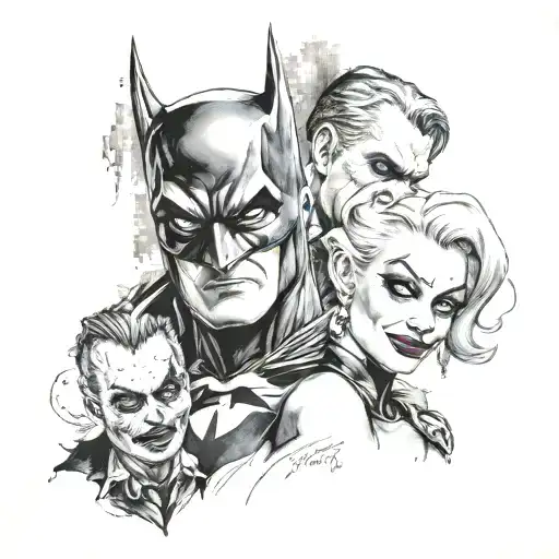 Batman Harley Quinn Joker In Gotham City