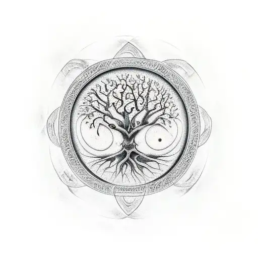Tree Of Life With Triquetra