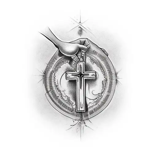 Cross On Forearm With Bible Verse