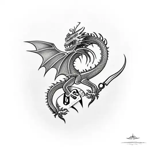 Dragon With Heart With A Lock