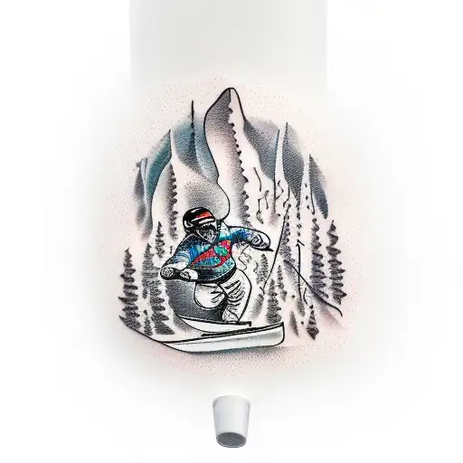 Chef Knife Downhill Skiing Wine Bottle