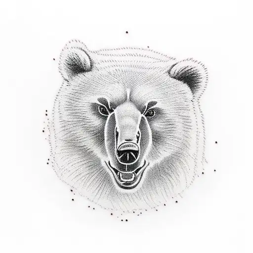 Pine Tree 3 Litle Bears In The Middle