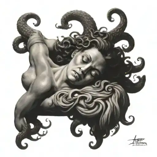 Medusa Greek Mythology Sleeping