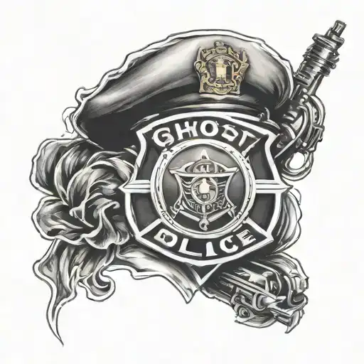 Ghost Police Logo Tattoo Design