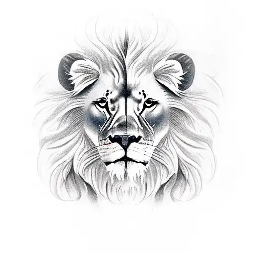 Realism Tattoo Of A Majestic Lion With Arch Angel Gabriel In The Background