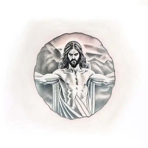 Jesus Bent Over A Rock Weeping In The Garden Of Gethsemene With His Hair Covering His Face