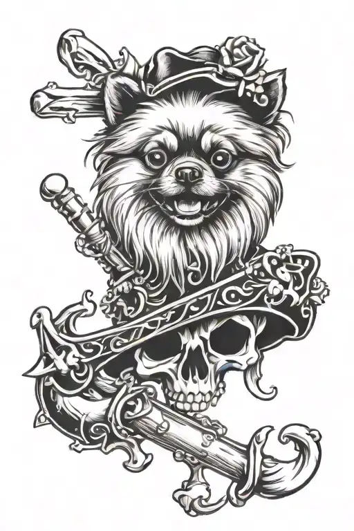 Make A Jolly Roger Using A Pomeranian As Design With Virgo Marking