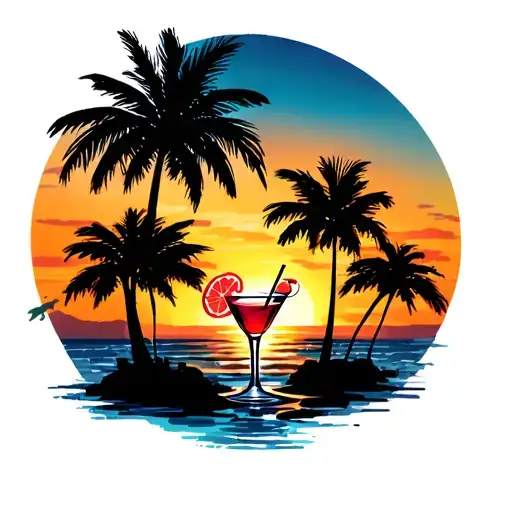 4 Palm Trees Sunset Cocktails Travel