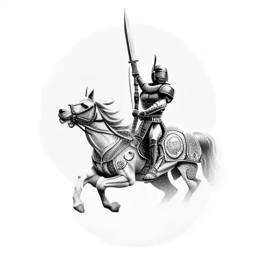 Spartan Soldier Riding Horse