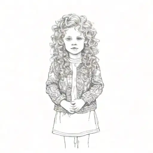 A Little Girl With Curly Hair