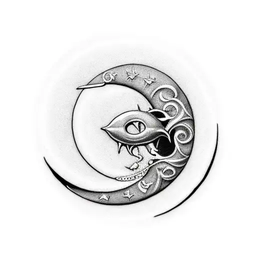 Crescent Moon Black And White