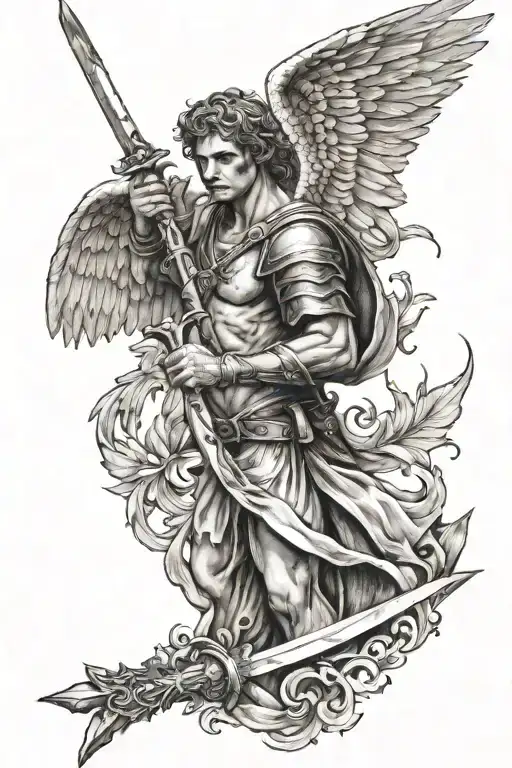 Angle Michael With A Sword And Wings
