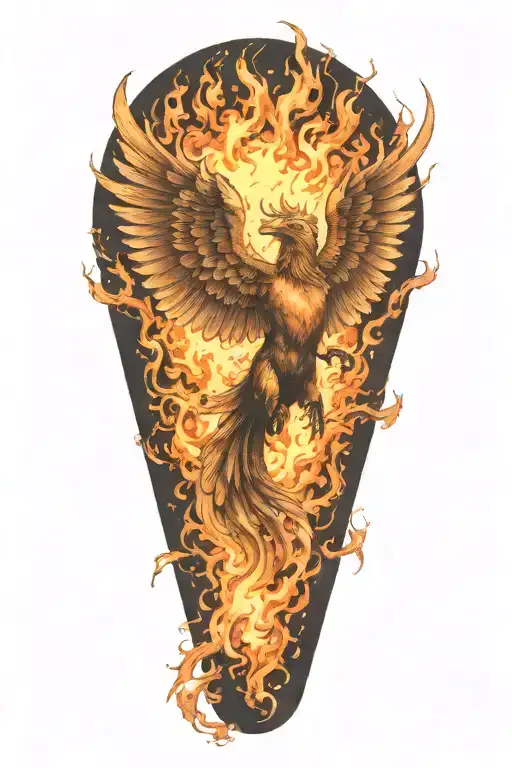 Phoenix Rising In Flames Carrying Barbell