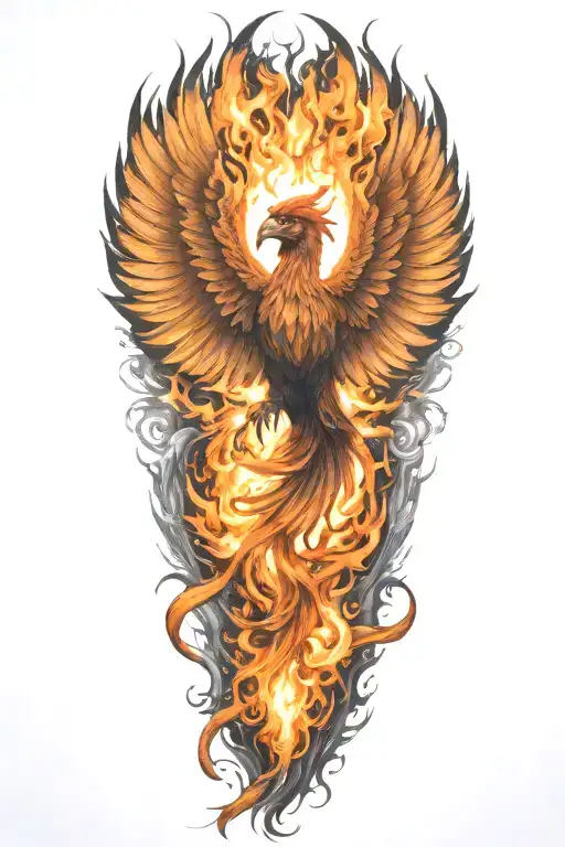 Phoenix Rising In Flames Carrying Weights