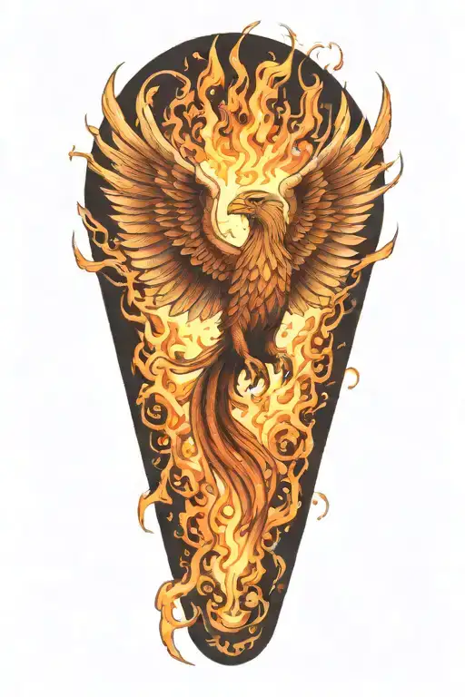 Phoenix Rising In Flames Carrying Barbell