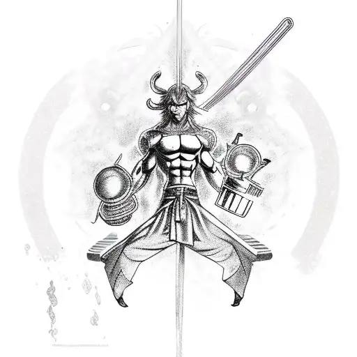 Blend Elements Of Anime And Mythology To Depict A Chef Cooking Up A Magical Potion