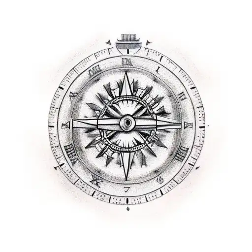 Clock And Rose And Compass