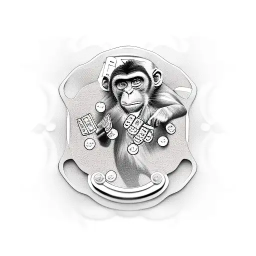 Monkey With Poker Chips