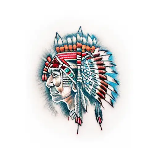 American Indian Praying Tattoo Sticker