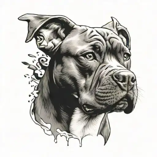 American Bully Pitbull Dog Wearing