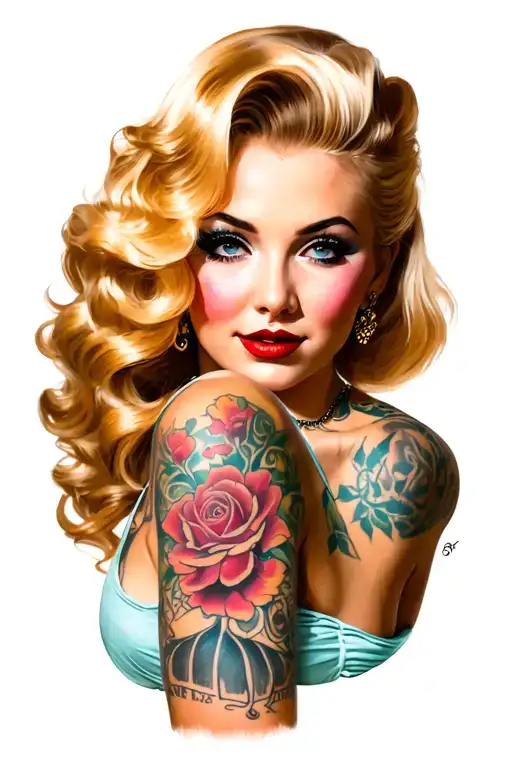 Pin Up Girl Blond Hair With