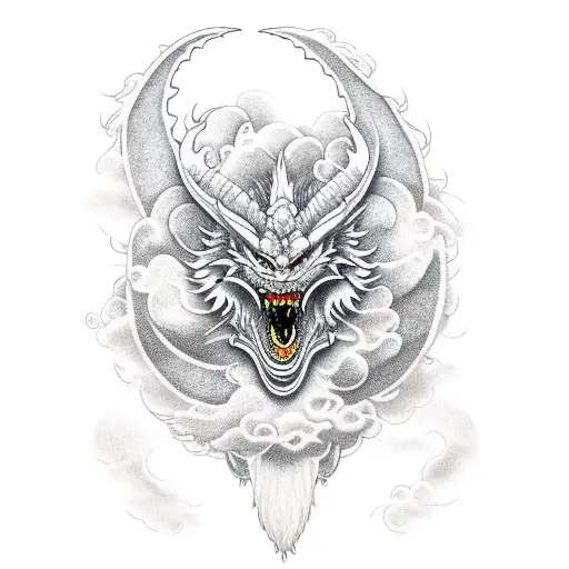 Moon Dragon Grass Clouds