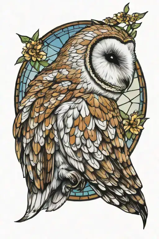 Barn Owl Stained Glass