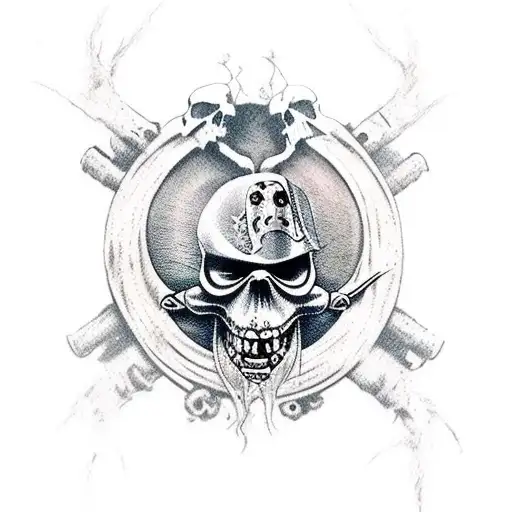 Jack Sparrow Skull With A Ghost Pirate Ship Surrounding Him