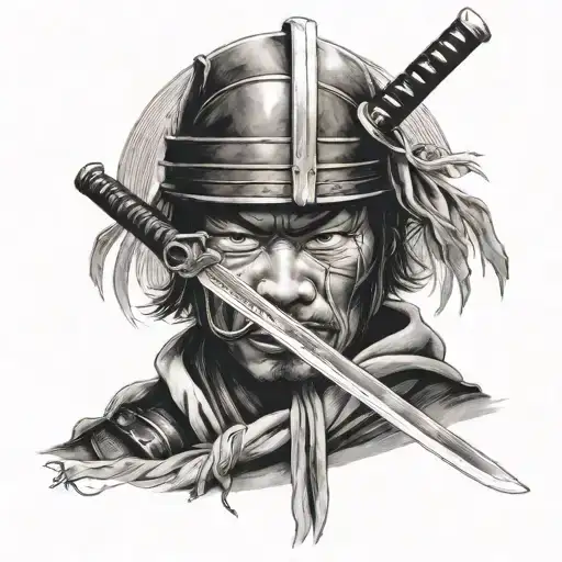 Samurai Sword With Scarf Show