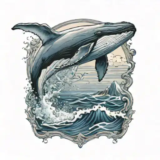 Whale Breaching Ocean Surface