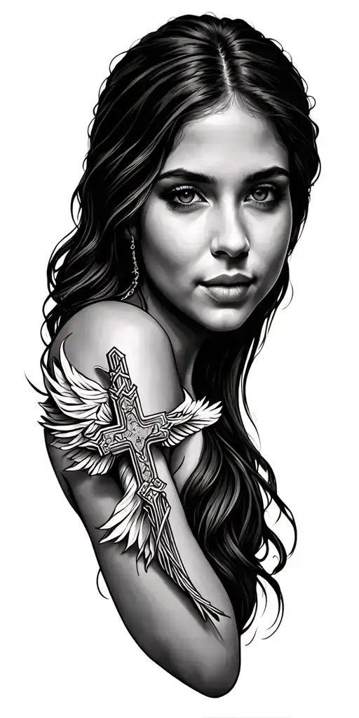 Faith Over Fear With Angle And Cross With My Mom Signature