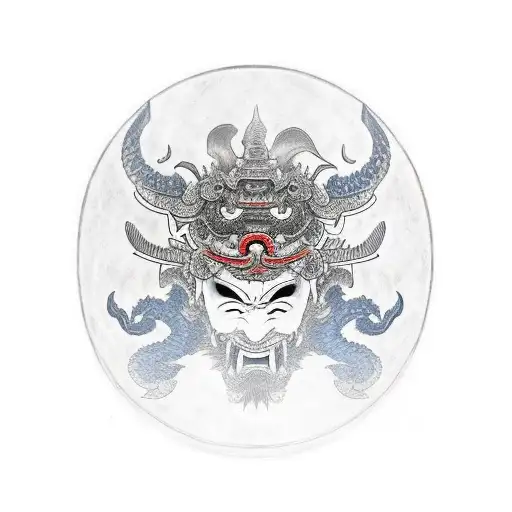 Samurai Helmet With Dragons Coming Out Of It