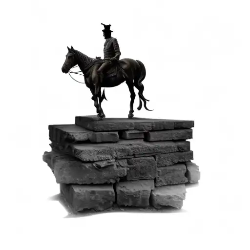 A Statue Of A Man On A Horse