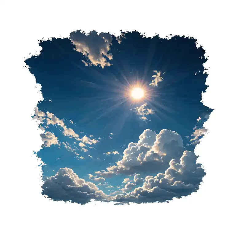 Realistic Cloud With Sun Rays