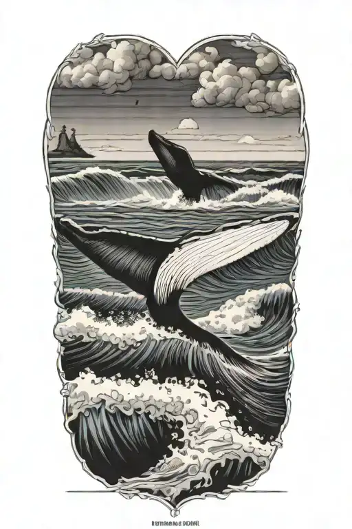 Whale Tail Ocean Waves Hawaii