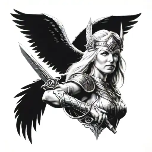 Beautiful Blond Valkyrie Warrior Woman