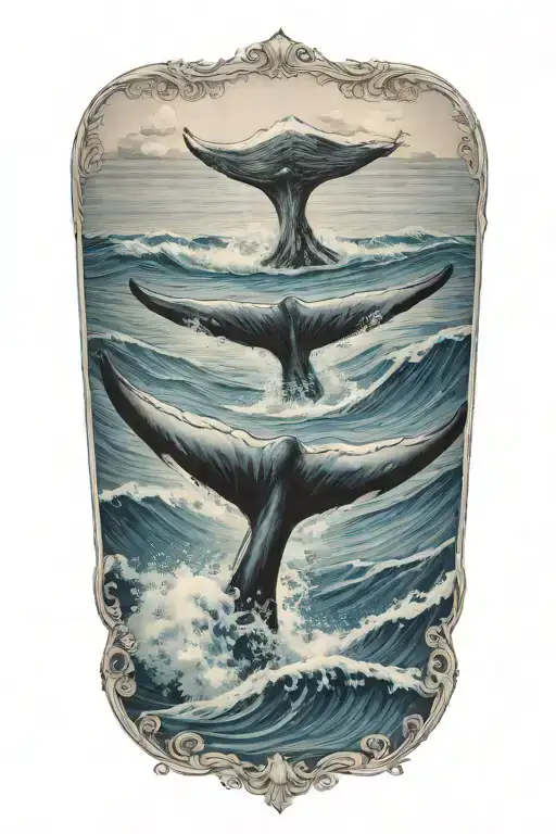 Whale Tail Ocean Waves