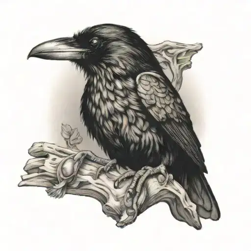 Raven And Frog Sitting Side By Side