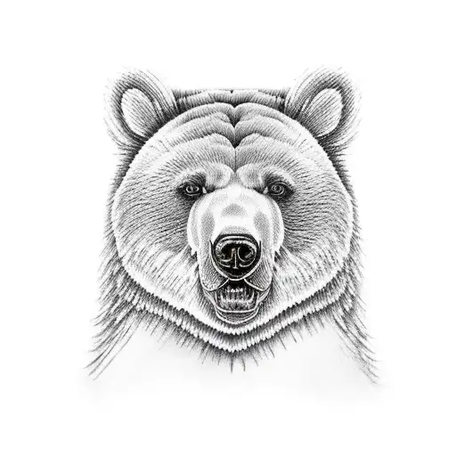 Little Girl Petting Big Bear