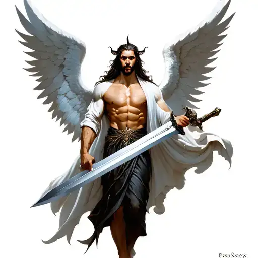Lucifer Angel Holding A Sword
