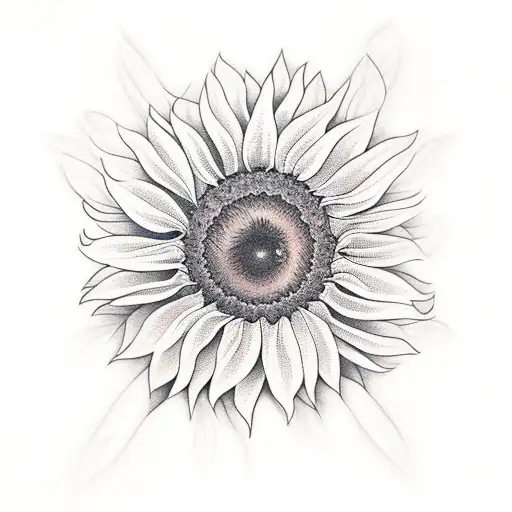 Four Sunflowers With Honey Bee