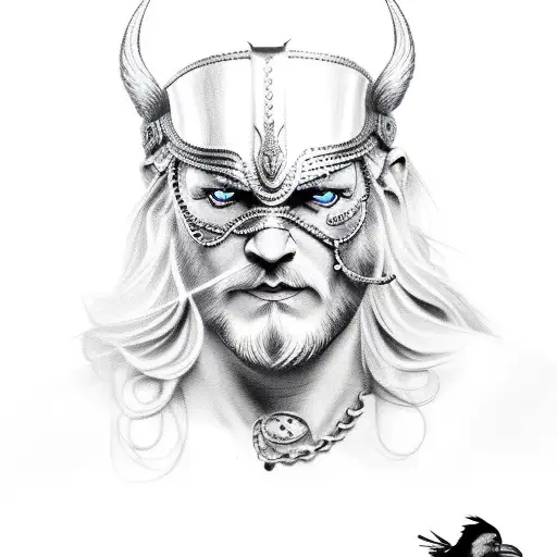 Odin And His Raven
