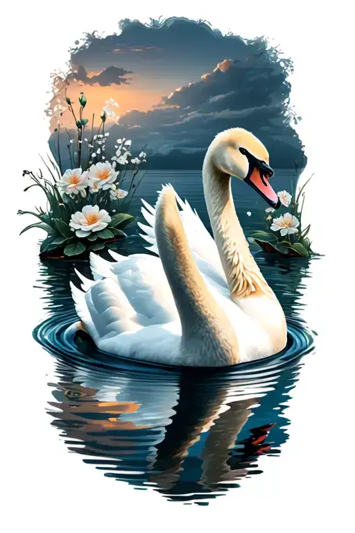 Swan In Water