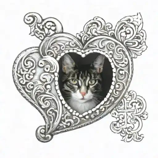 My Cat In A Heart Shaped Locket