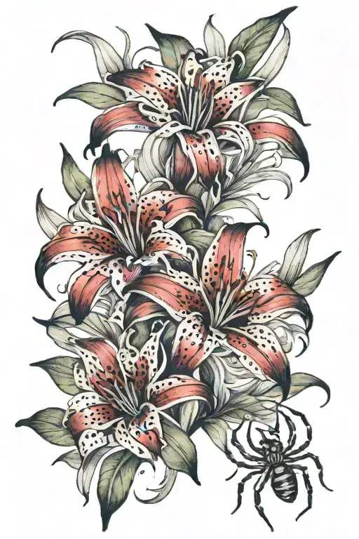 Red And Black Spider Lillies