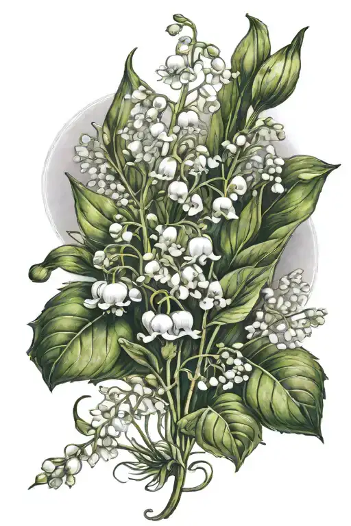 Lily Of The Valley And Dandelions Intertwined