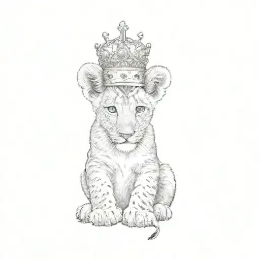A Lion Cub Wearing A Crown