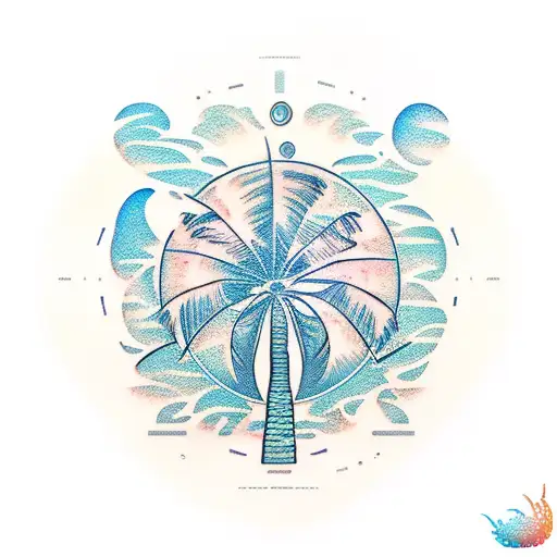 Sunset Palm Tree Music Ocean Chair Color