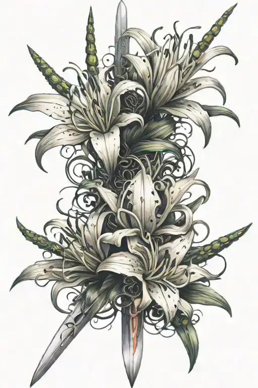 Spider Lilly Wrapper Around A Sword