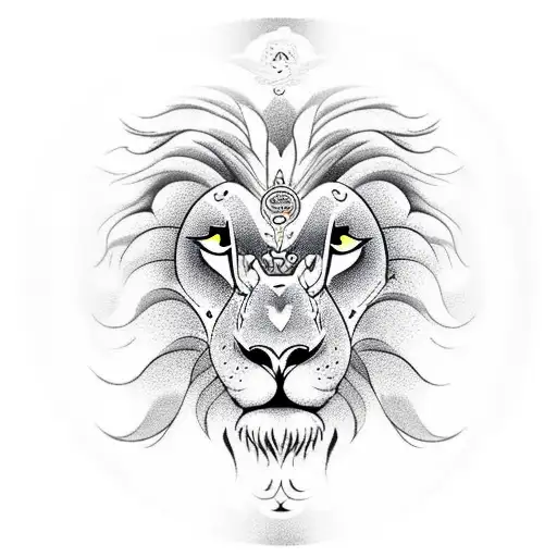 A Lion And Owl Intertwined In A Yin-yang Symbol To Represent Balance And Harmony